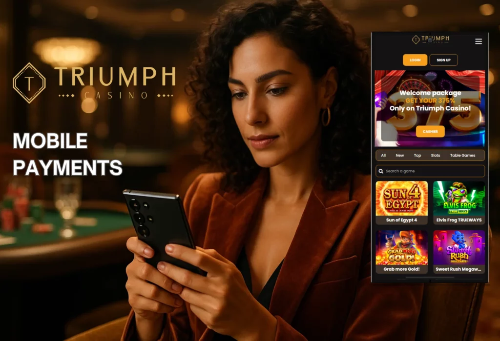 Mobile payments on Triumph Casino.